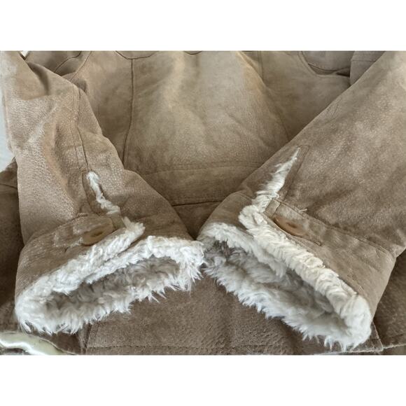 WILSON’S LEATHER Women’s M Beige Suede Faux Shearling Penny Lane Jacket - Picture 14 of 14